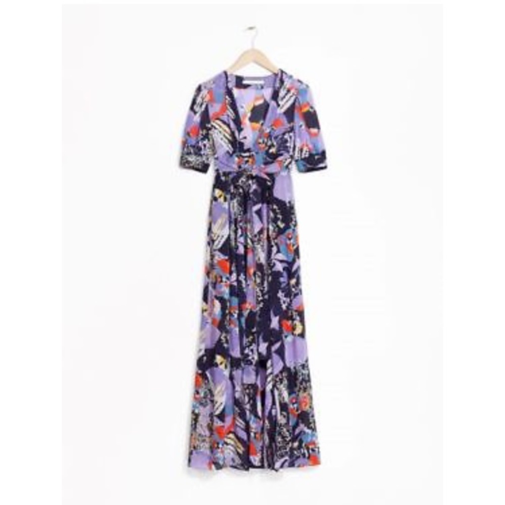 & other stories multicolored maxi dress with slits